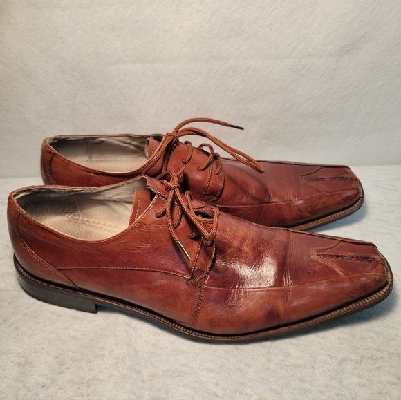 STACY ADAMS Brown Leather Square Toe Men's Dress Shoe Size 10 M 24793-221 - Picture 1 of 8